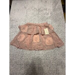 Universal‎ Thread Pink Bandana Paisley Ruffle Tiered Mini Skirt XS